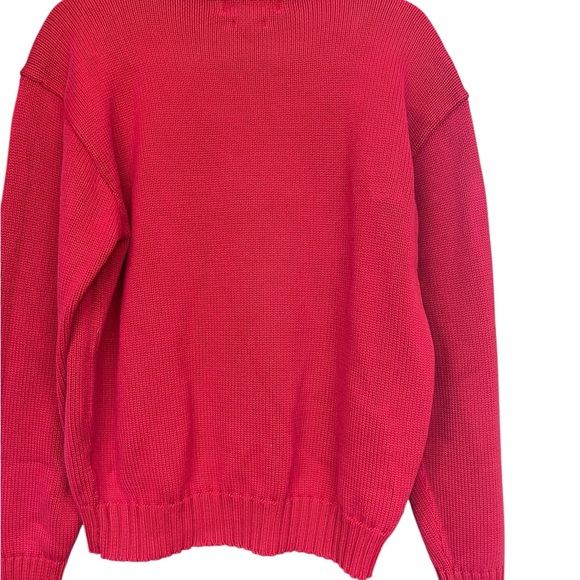 Vintage Polo by‎ Ralph Lauren Classic Red Crewneck Knit Sweater, Sz L - Picture 2 of 5